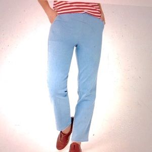 Denim&Co Sz SP Original Waist Stretch Petite Side Pocket Pants/Bleached Wash